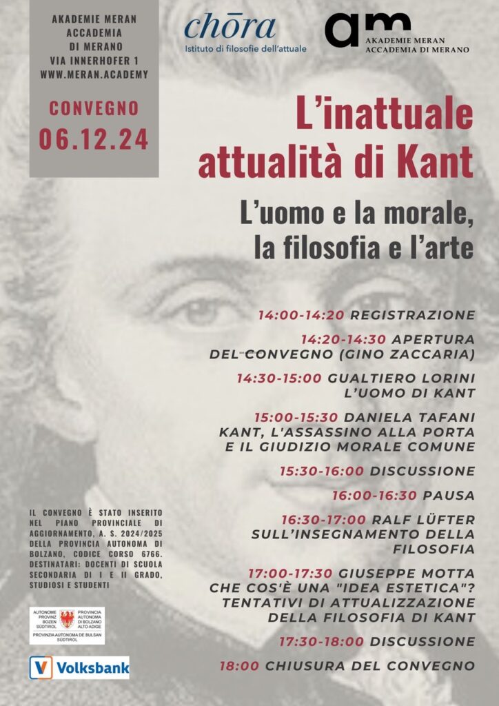 L’inattuale attualità di Kant - Accademia di Merano, 6 dicembre 2024